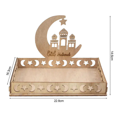 Wooden Food Tray for Ramadan Decoration and Party Use