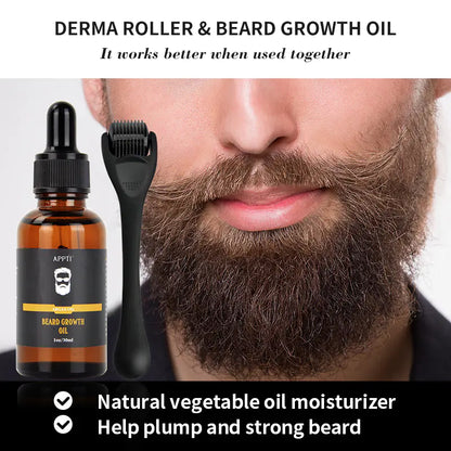 Beard Growth Oil with Microneedle Roller